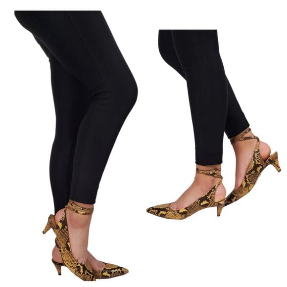 Sam Edelman Shoes - Sam Edelman Devry Pump Size 8 Wrap Ankle Kitten Heel Snakeskin